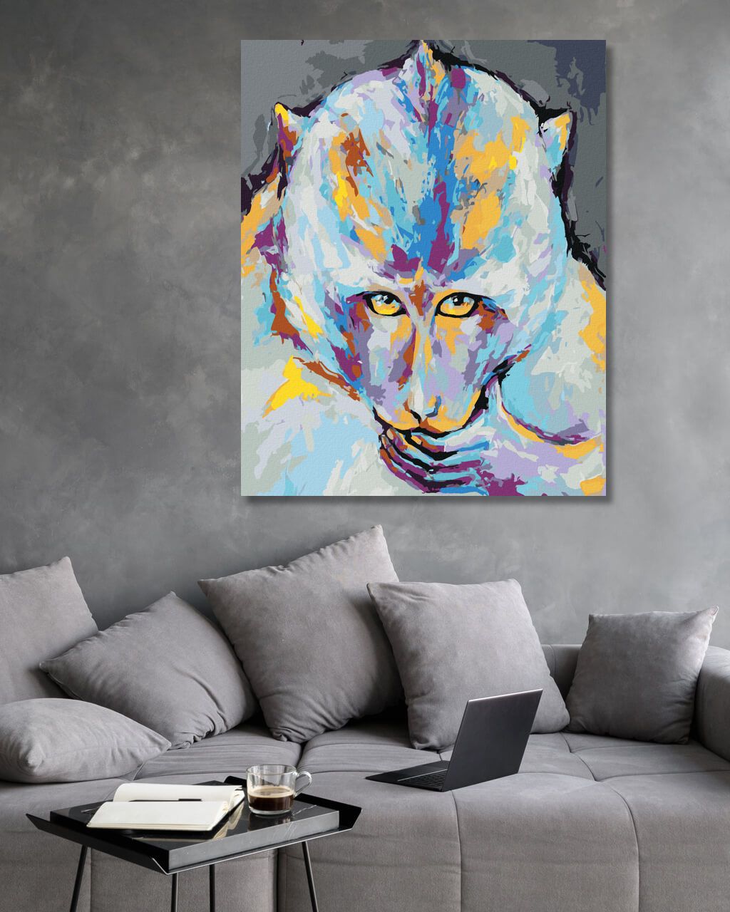 zuty Malování podle čísel - BAREVNÁ OPICE - Rozměr: 40x50 cm, Rámování: Varianta: vypnuté plátno na rám - obrázek 10
