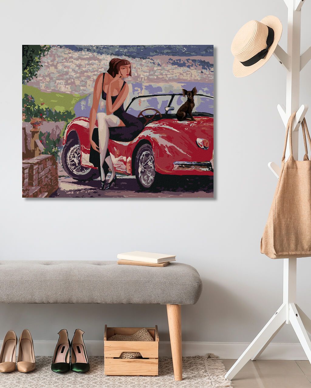 zuty Malování podle čísel - DÁMA SEDÍCÍ NA STARÉM KABRIOLETU - Rozměr: 40x50 cm, Rámování: Varianta: bez rámu a bez vypnutí plátna - obrázek 9