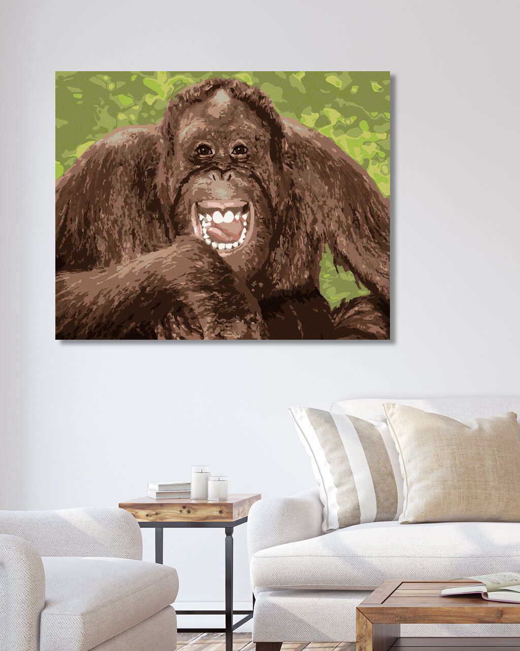 zuty Malování podle čísel - VYSMÁTÝ ORANGUTAN - Rozměr: 40x50 cm, Rámování: Varianta: vypnuté plátno na rám - obrázek 8