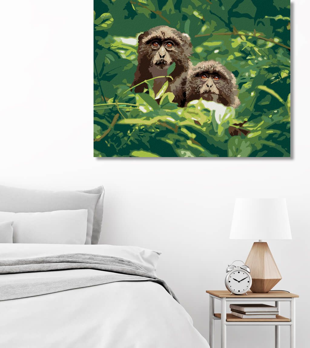 zuty Malování podle čísel - DVĚ OPICE V LESE V JIŽNÍ AFRICE - Rozměr: 40x50 cm, Rámování: Varianta: vypnuté plátno na rám - obrázek 6