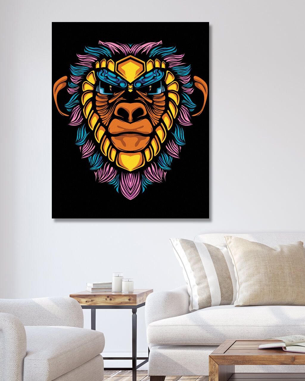 zuty Malování podle čísel - ABSTRAKTNÍ BAREVNÁ GORILA - Rozměr: 40x50 cm, Rámování: Varianta: bez rámu a bez vypnutí plátna - obrázek 4