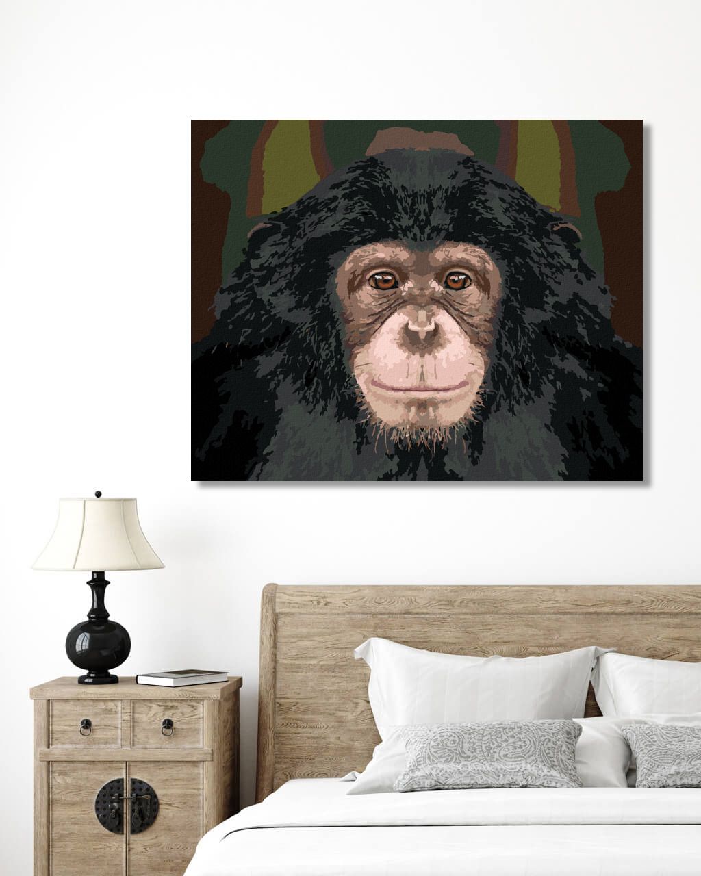 zuty Malování podle čísel - PORTRÉT ŠIMPANZE - Rozměr: 40x50 cm, Rámování: Varianta: bez rámu a bez vypnutí plátna - obrázek 10