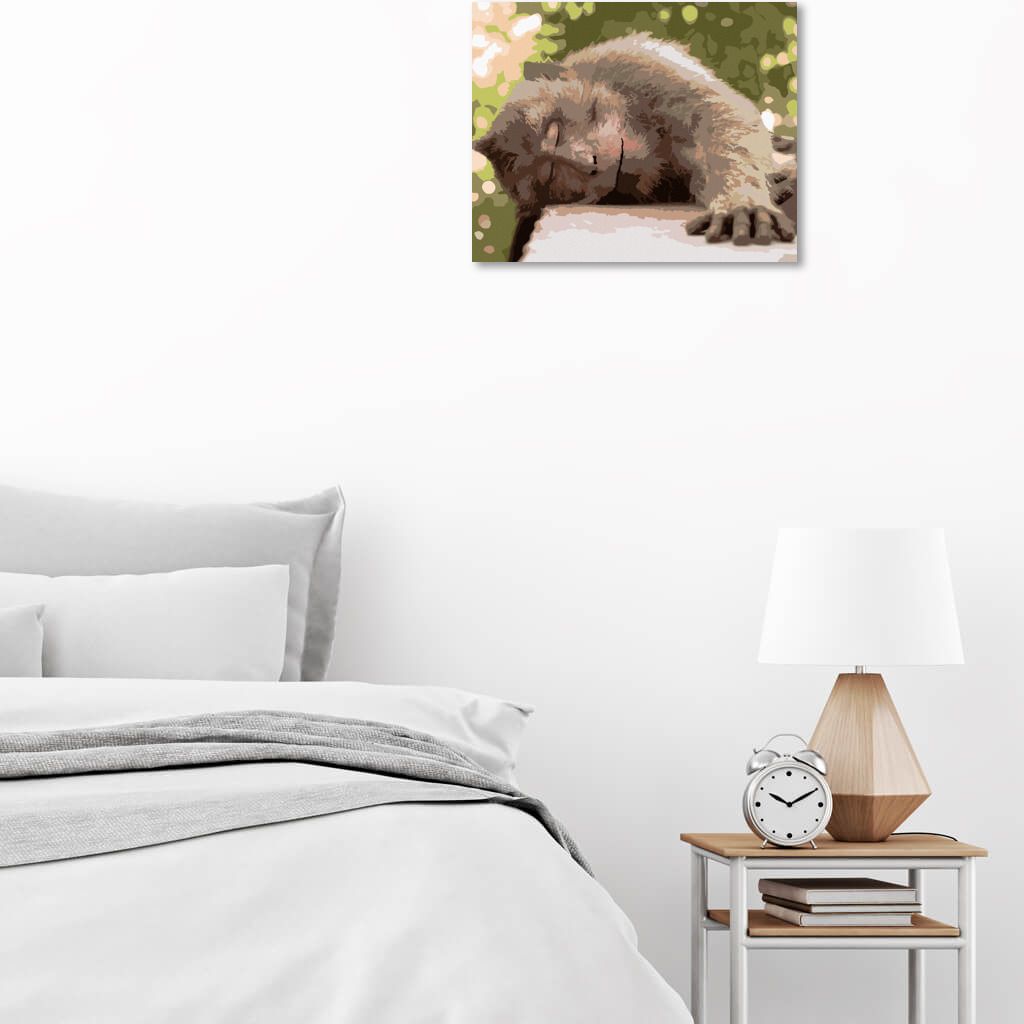 zuty Malování podle čísel - ODPOČÍVAJÍCÍ OPICE - Rozměr: 40x50 cm, Rámování: Varianta: bez rámu a bez vypnutí plátna - obrázek 2