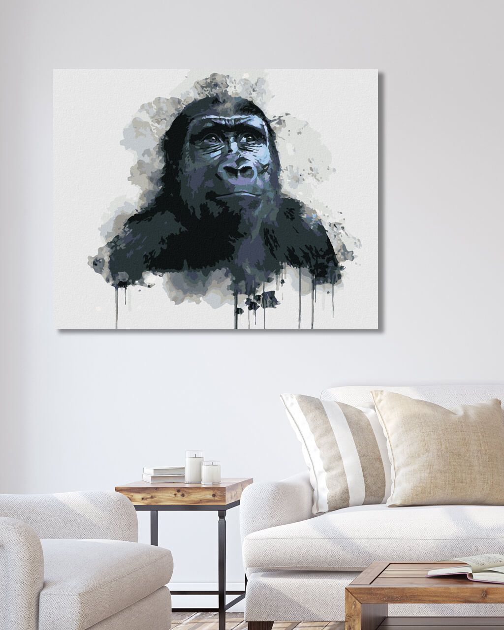 zuty Malování podle čísel - ČERNÁ GORILA - Rozměr: 40x50 cm, Rámování: Varianta: vypnuté plátno na rám - obrázek 3