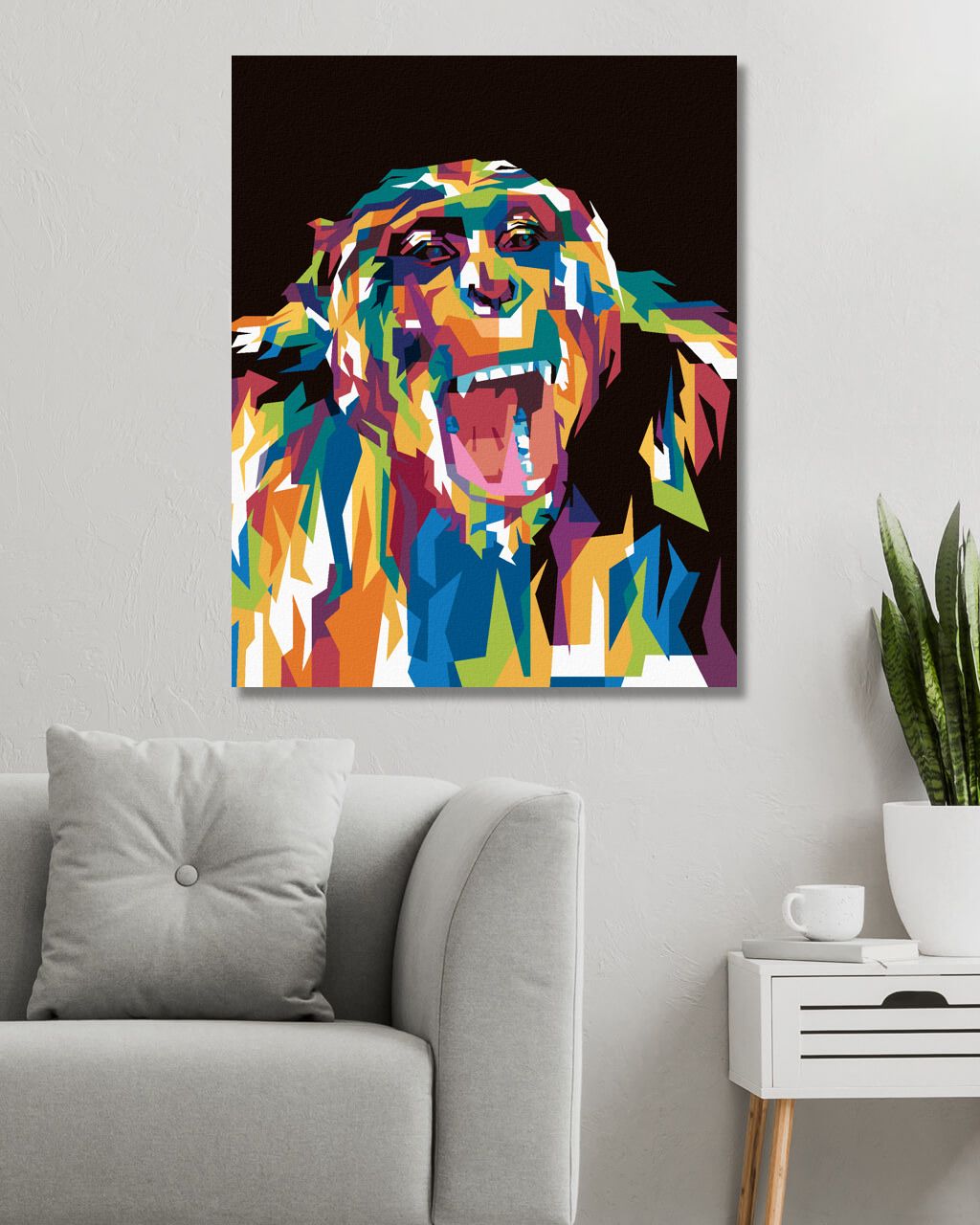 zuty Malování podle čísel - BAREVNÁ GORILA - Rozměr: 40x50 cm, Rámování: Varianta: vypnuté plátno na rám - obrázek 9