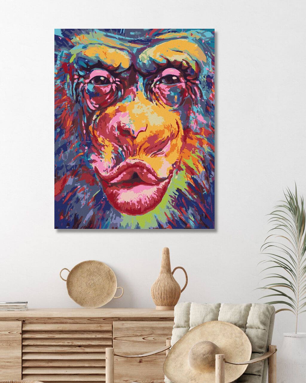 zuty Malování podle čísel - LÍBAJÍCÍ OPICE - Rozměr: 40x50 cm, Rámování: Varianta: bez rámu a bez vypnutí plátna - obrázek 2