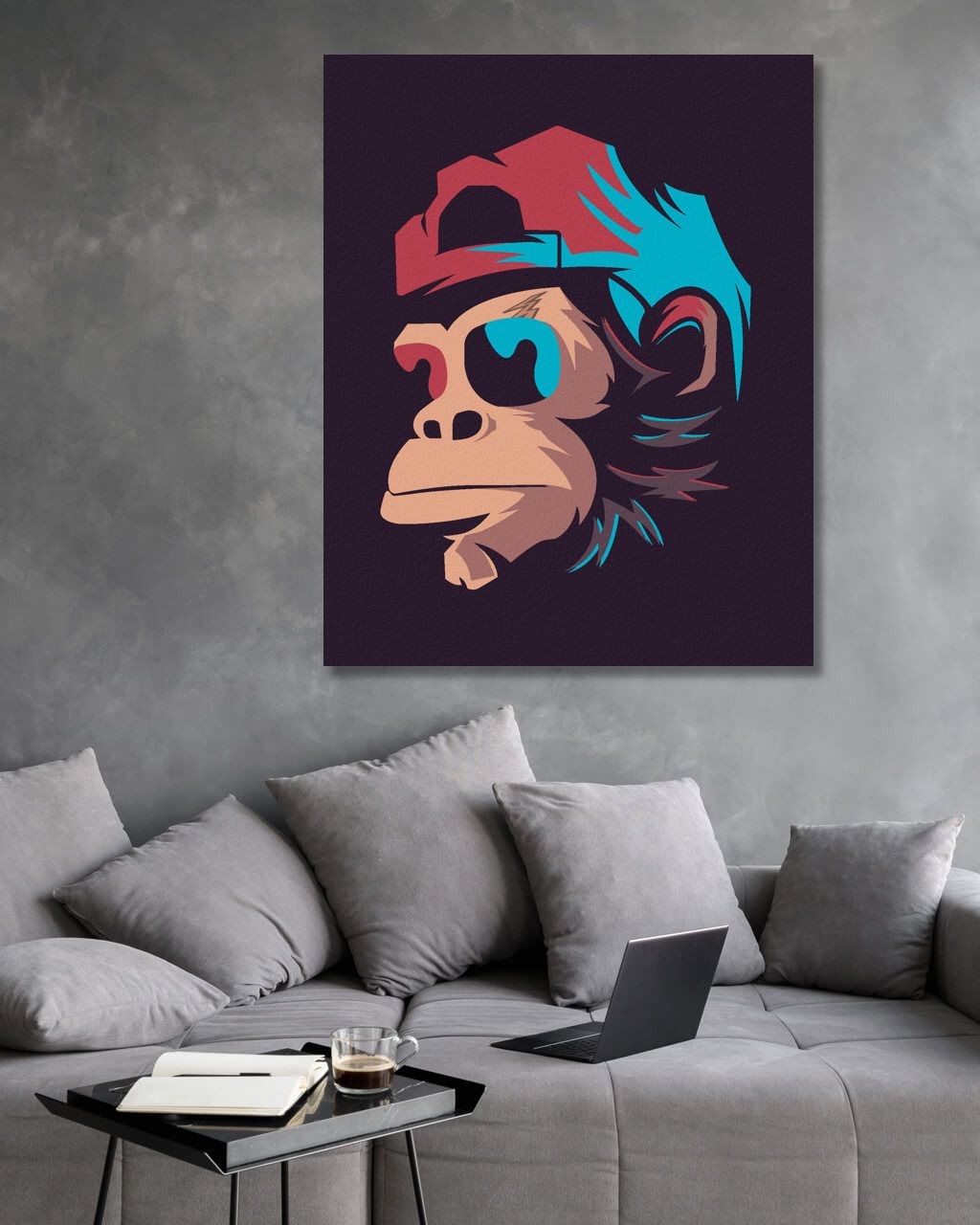 zuty Malování podle čísel - OPICE S KŠILTOVKOU A SLUNEČNÍMI BRÝLEMI - Rozměr: 40x50 cm, Rámování: Varianta: bez rámu a bez vypnutí plátna - obrázek 10