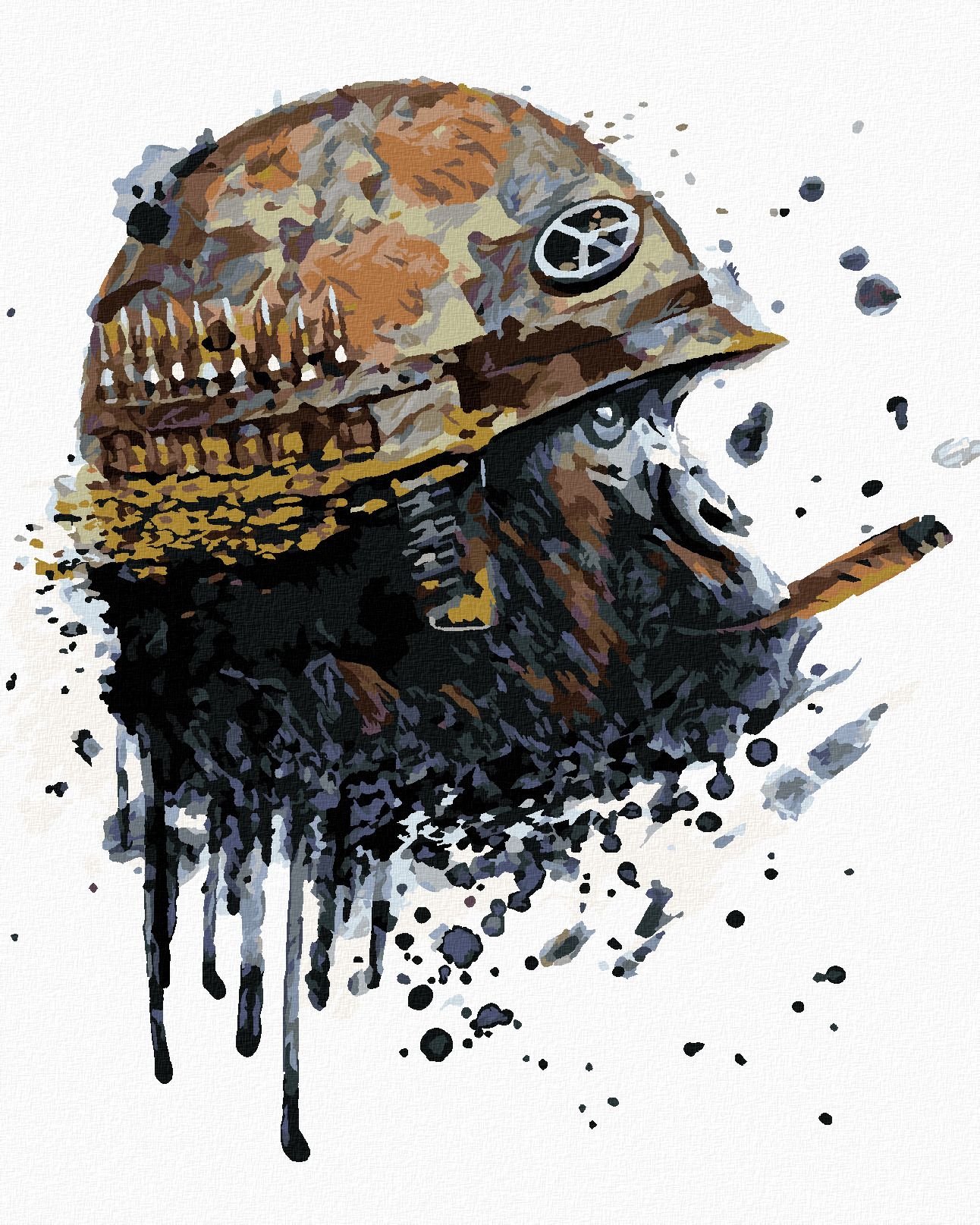 zuty Malování podle čísel - OPICE VOJÁKEM - Rozměr: 40x50 cm, Rámování: Varianta: vypnuté plátno na rám - obrázek 1