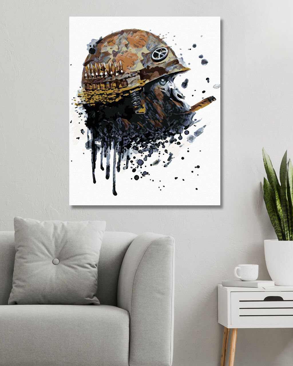 zuty Malování podle čísel - OPICE VOJÁKEM - Rozměr: 40x50 cm, Rámování: Varianta: vypnuté plátno na rám - obrázek 10