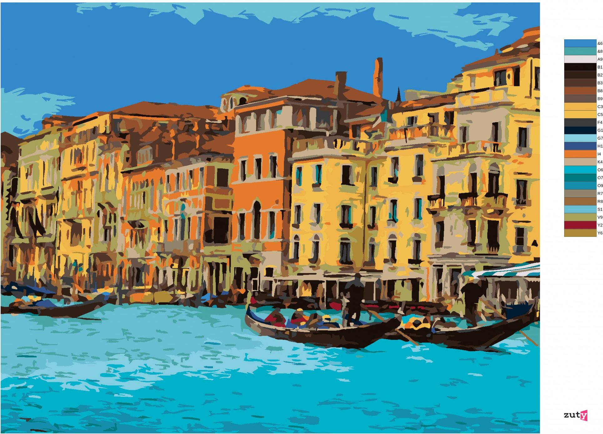 zuty Malování podle čísel - BENÁTKY S TURISTY - Rozměr: 40x50 cm, Rámování: Varianta: bez rámu a bez vypnutí plátna - obrázek 8