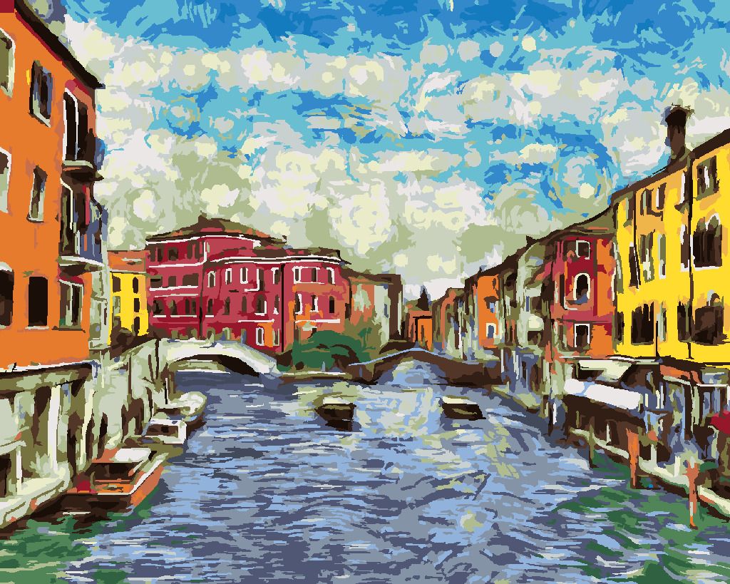 zuty Malování podle čísel - BENÁTKY PODLE VAN GOGHA - Rozměr: 40x50 cm, Rámování: Varianta: bez rámu a bez vypnutí plátna - obrázek 4