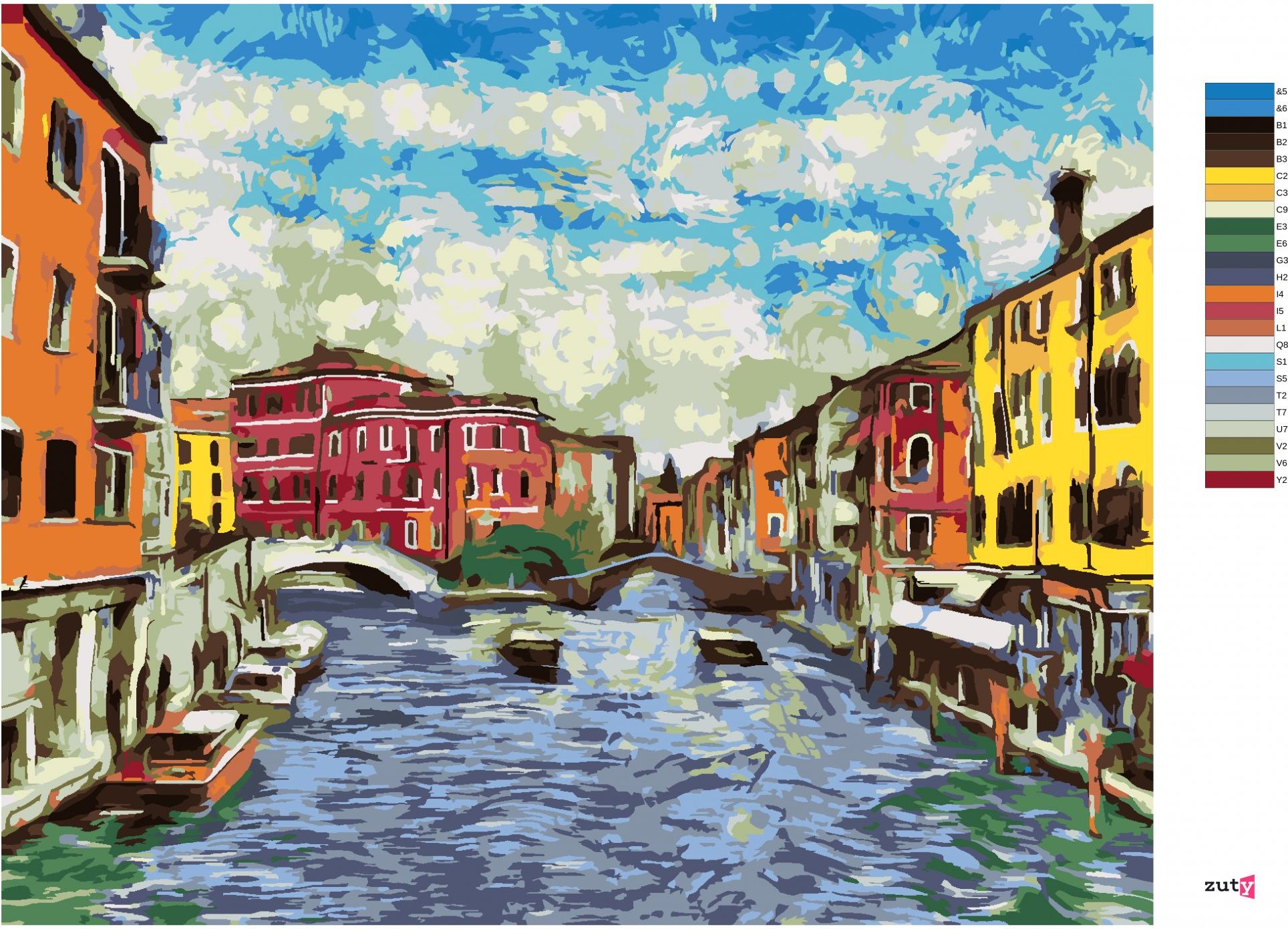 zuty Malování podle čísel - BENÁTKY PODLE VAN GOGHA - Rozměr: 40x50 cm, Rámování: Varianta: vypnuté plátno na rám - obrázek 2