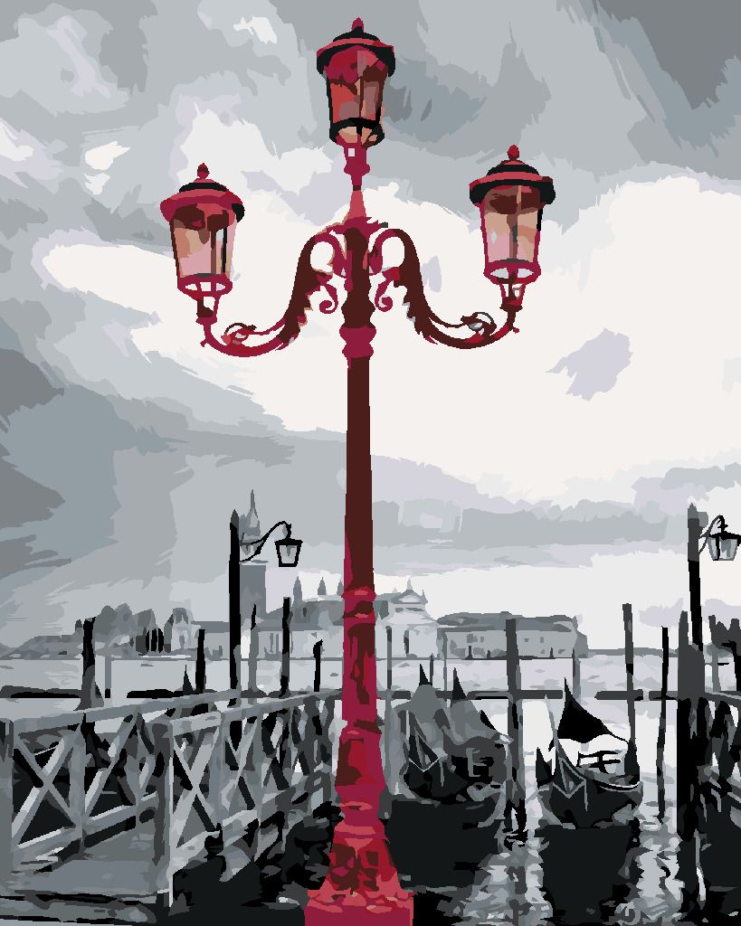 zuty Malování podle čísel - LAMPA V BENÁTKÁCH - Rozměr: 40x50 cm, Rámování: Varianta: bez rámu a bez vypnutí plátna - obrázek 2