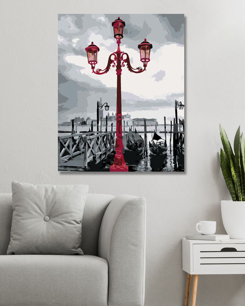 zuty Malování podle čísel - LAMPA V BENÁTKÁCH - Rozměr: 40x50 cm, Rámování: Varianta: bez rámu a bez vypnutí plátna - obrázek 6
