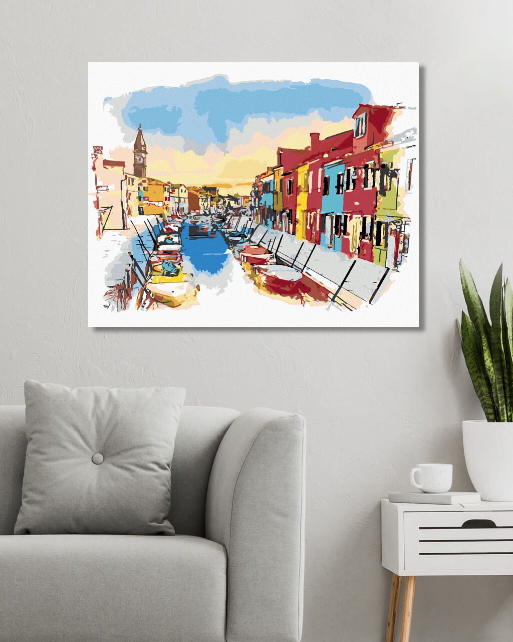zuty Malování podle čísel - OSTROV BURANO V BENÁTKÁCH - Rozměr: 40x50 cm, Rámování: Varianta: vypnuté plátno na rám - obrázek 10