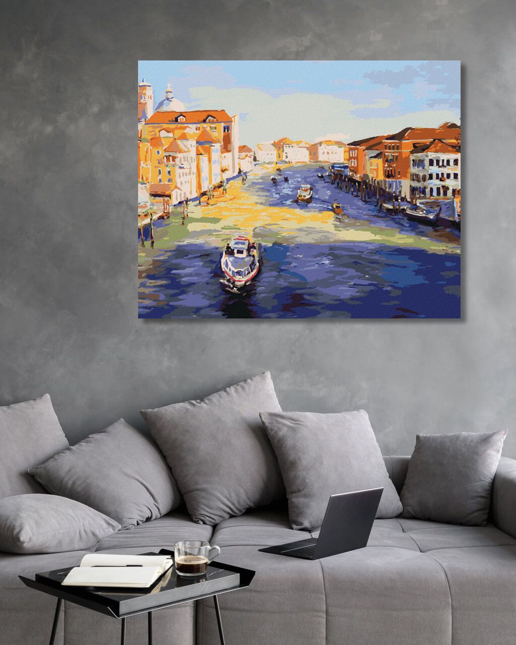 zuty Malování podle čísel - KANÁL V BENÁTKÁCH - Rozměr: 40x50 cm, Rámování: Varianta: bez rámu a bez vypnutí plátna - obrázek 5