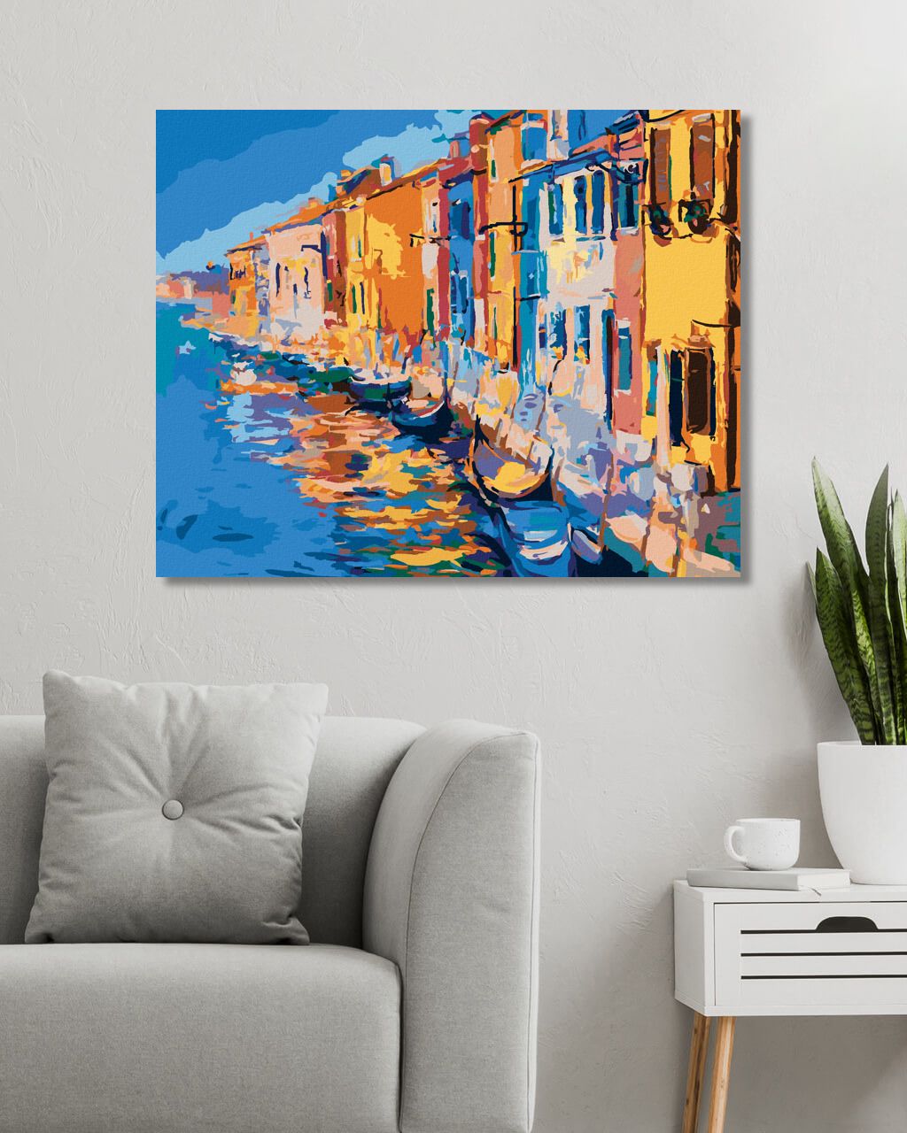 zuty Malování podle čísel - BENÁTSKÉ DOMY U MOŘE - Rozměr: 40x50 cm, Rámování: Varianta: vypnuté plátno na rám - obrázek 5
