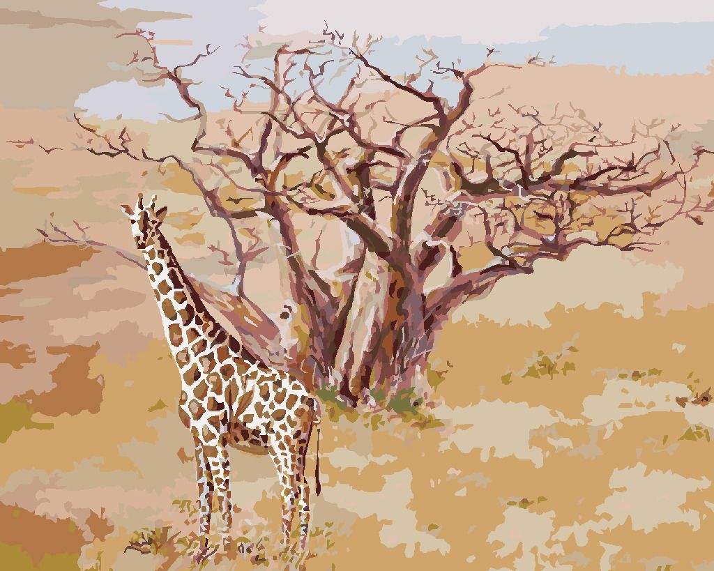 zuty Malování podle čísel - ŽIRAFA V KEŇI - Rozměr: 40x50 cm, Rámování: Varianta: vypnuté plátno na rám - obrázek 7