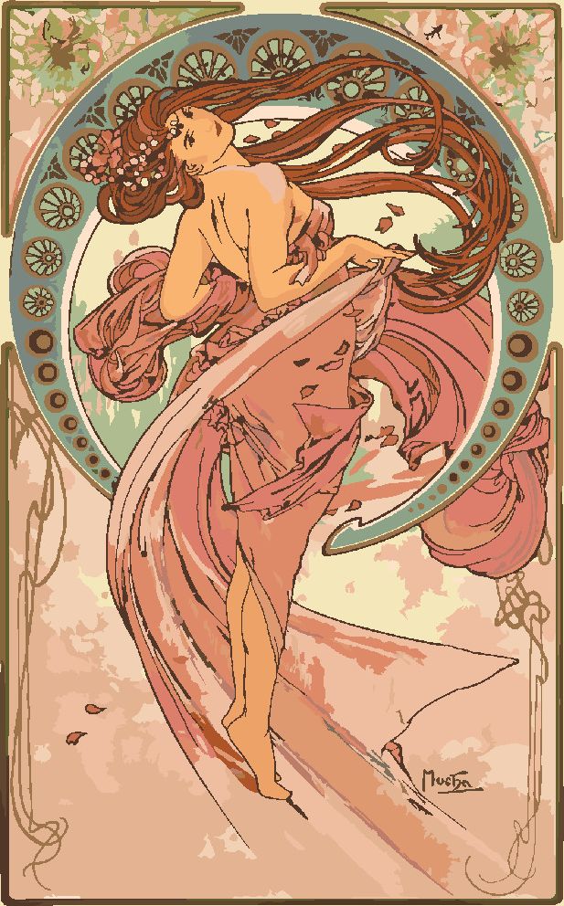 zuty Malování podle čísel - TANEC (ALFONS MUCHA) - Rozměr: 40x50 cm, Rámování: Varianta: vypnuté plátno na rám - obrázek 8