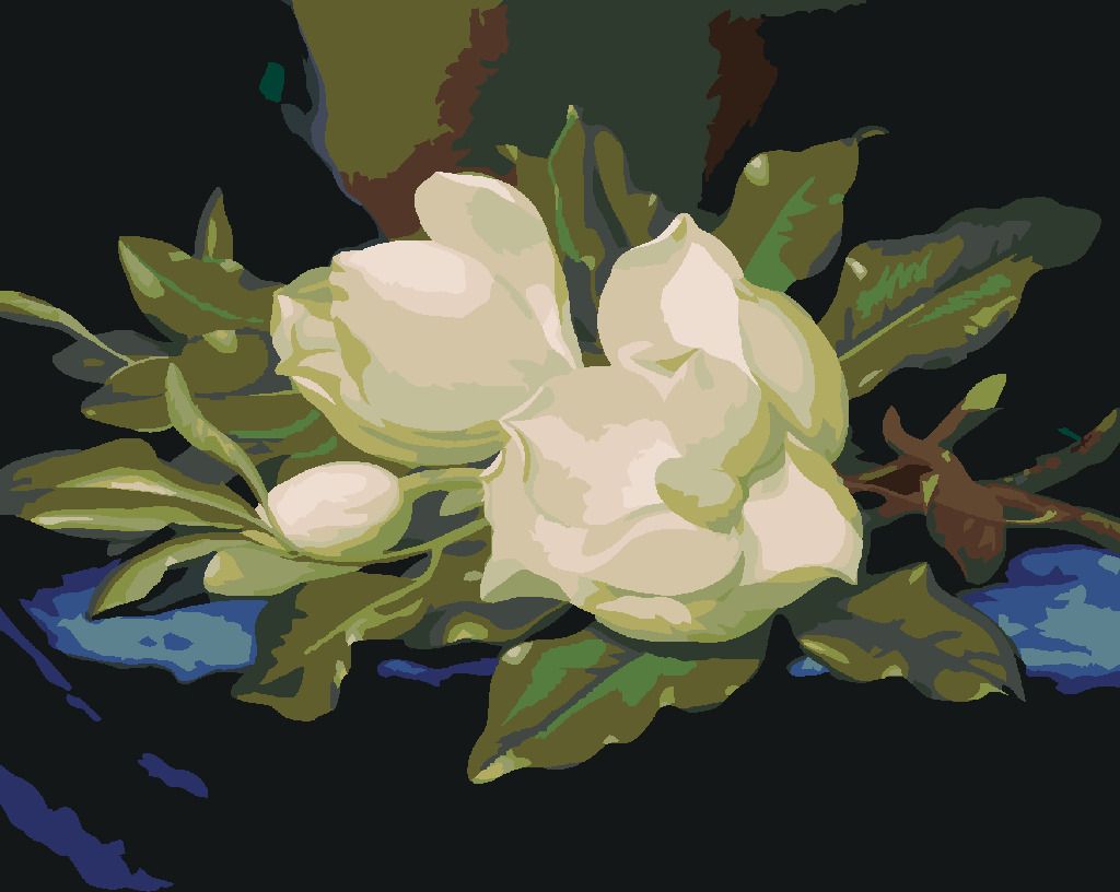 zuty Malování podle čísel - MAGNÓLIE NA MODRÉM SAMETU - Rozměr: 40x50 cm, Rámování: Varianta: vypnuté plátno na rám - obrázek 7