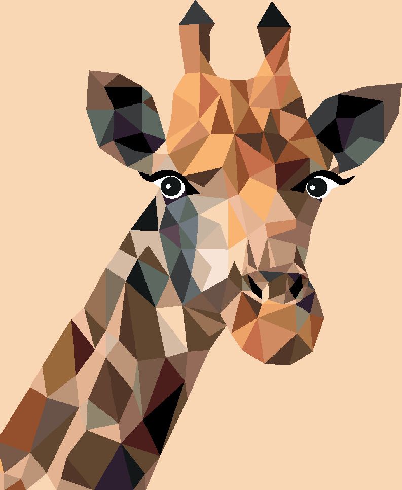 zuty Malování podle čísel - ABSTRAKTNÍ ŽIRAFA NA ORANŽOVÉM POZADÍ - Rozměr: 40x50 cm, Rámování: Varianta: bez rámu a bez vypnutí plátna - obrázek 4