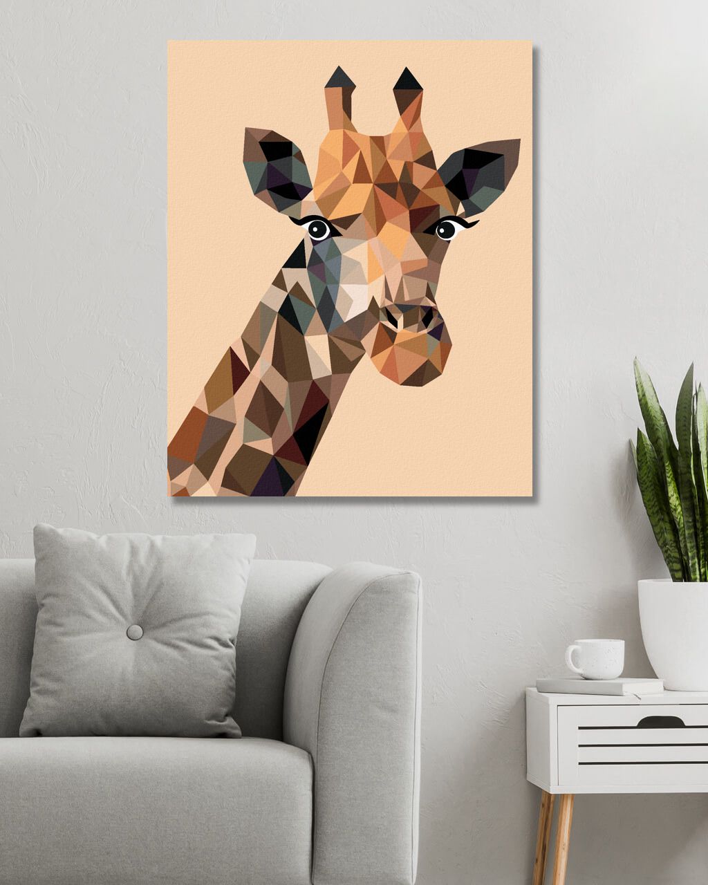 zuty Malování podle čísel - ABSTRAKTNÍ ŽIRAFA NA ORANŽOVÉM POZADÍ - Rozměr: 40x50 cm, Rámování: Varianta: bez rámu a bez vypnutí plátna - obrázek 8