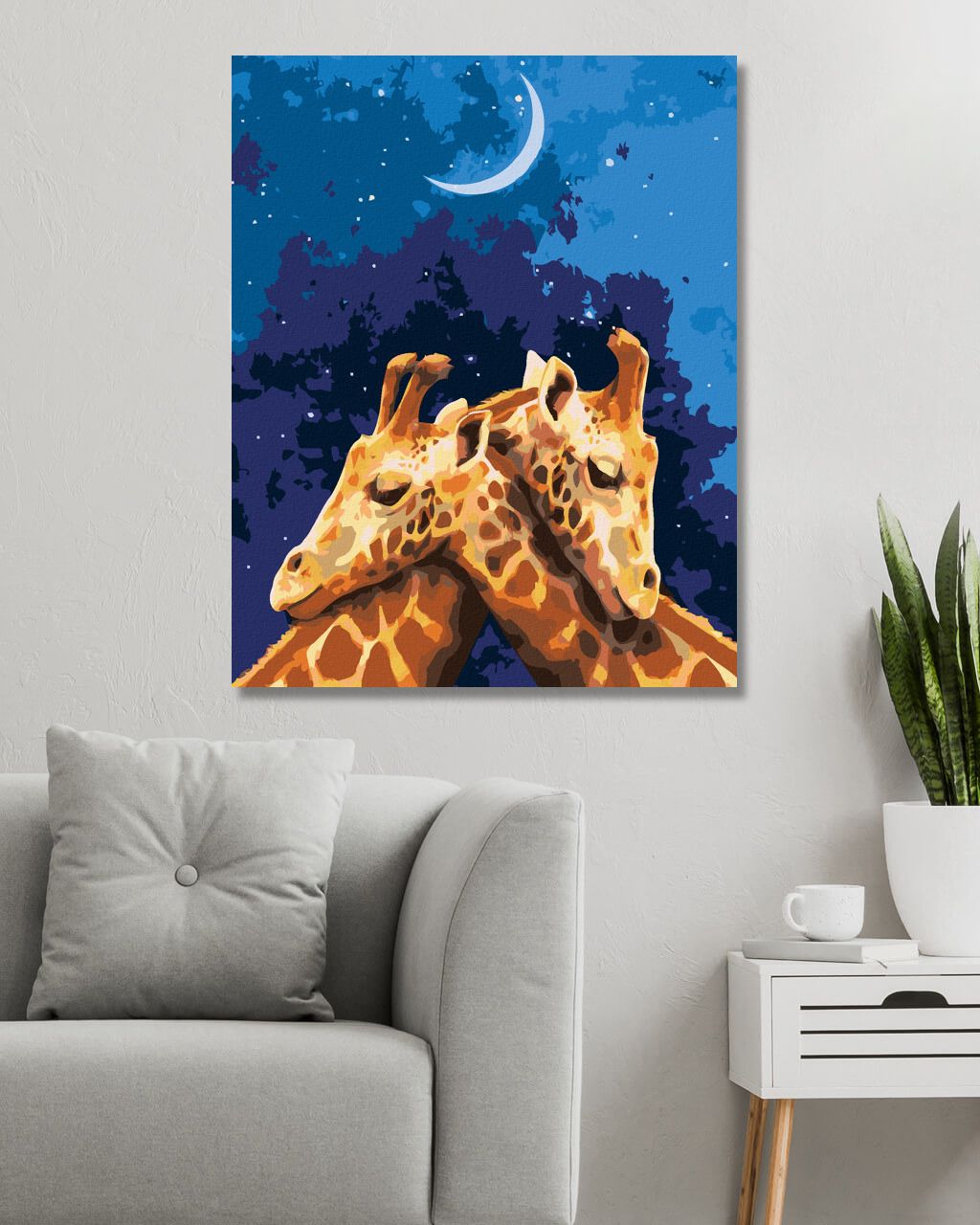 zuty Malování podle čísel - OBJÍMAJÍCÍ SE ŽIRAFY - Rozměr: 40x50 cm, Rámování: Varianta: vypnuté plátno na rám - obrázek 7