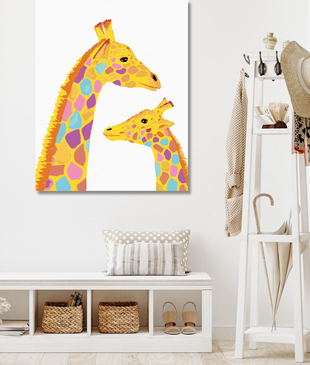zuty Malování podle čísel - ŽIRAFA A JEJÍ MLÁDĚ - Rozměr: 40x50 cm, Rámování: Varianta: vypnuté plátno na rám - obrázek 4