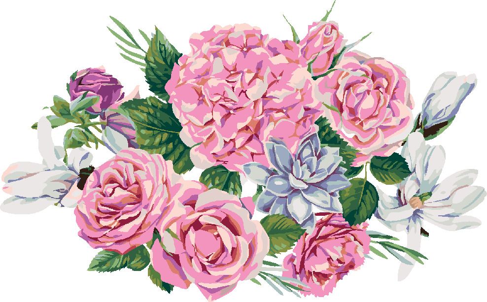 zuty Malování podle čísel - KYTICE MAGNÓLIÍ, HORTENZIÍ A KARAFIÁTŮ - Rozměr: 40x50 cm, Rámování: Varianta: vypnuté plátno na rám - obrázek 8