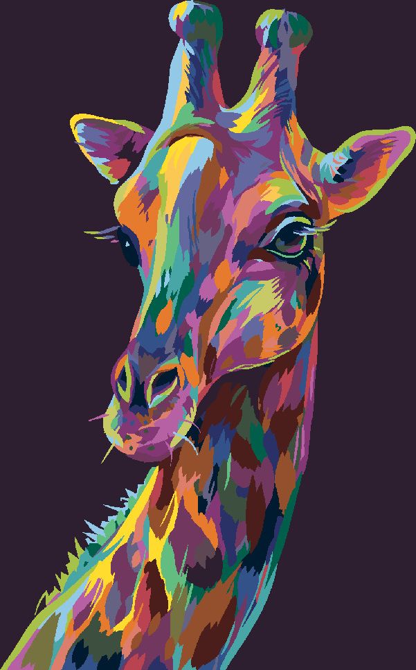 zuty Malování podle čísel - POP-ART ŽIRAFA NA FIALOVÉM POZADÍ - Rozměr: 40x50 cm, Rámování: Varianta: vypnuté plátno na rám - obrázek 5