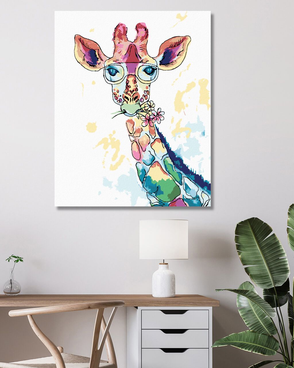 zuty Malování podle čísel - ŽIRAFA S BRÝLEMI - Rozměr: 40x50 cm, Rámování: Varianta: vypnuté plátno na rám - obrázek 7