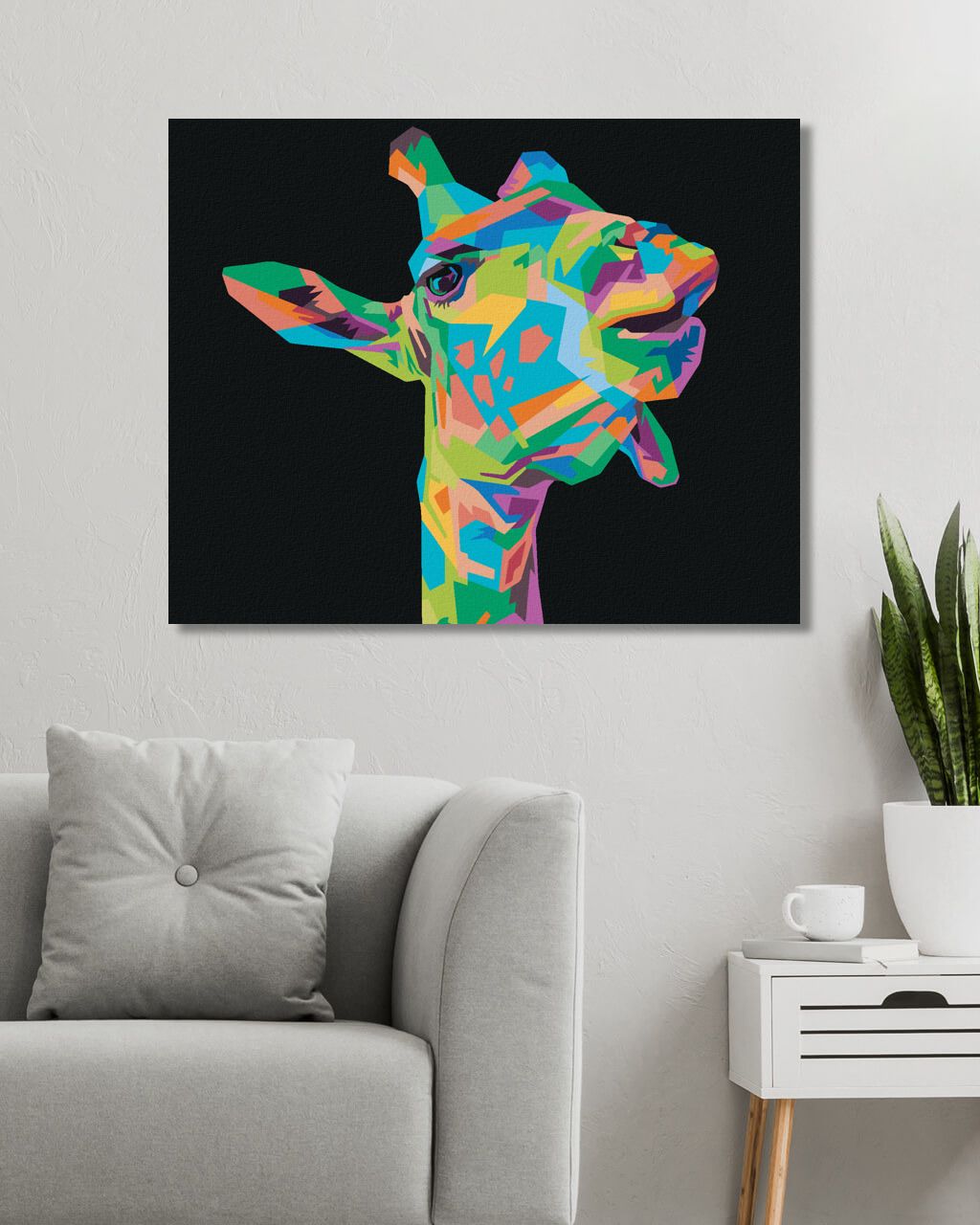 zuty Malování podle čísel - POP-ART ŽIRAFA NA ČERNÉM POZADÍ - Rozměr: 40x50 cm, Rámování: Varianta: vypnuté plátno na rám - obrázek 9