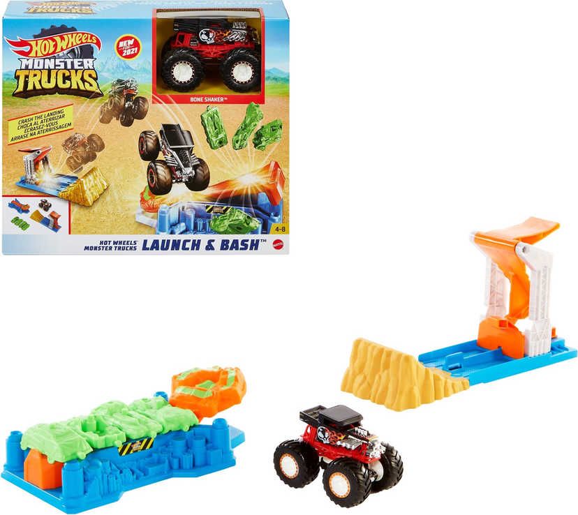 MATTEL HOT WHEELS Monster Trucks Startuj a tref se herní set s autíčkem - obrázek 1
