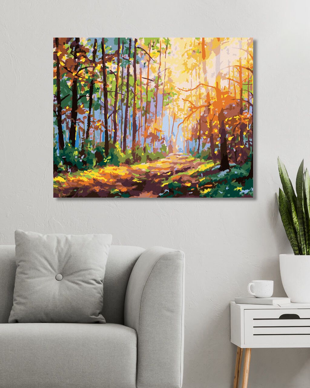 zuty Malování podle čísel - LES S ODRAZEM SLUNÍČKA - Rozměr: 40x50 cm, Rámování: Varianta: vypnuté plátno na rám - obrázek 8
