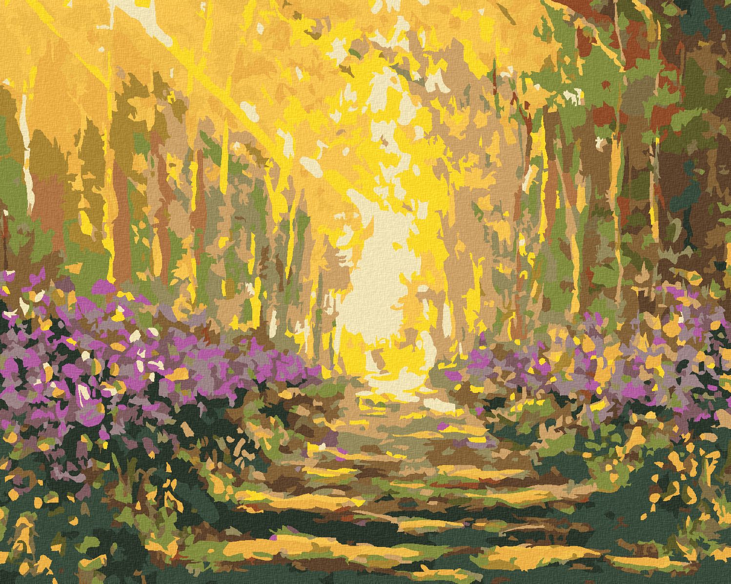 zuty Malování podle čísel - LETNÍ PROCHÁZKA LESEM - Rozměr: 40x50 cm, Rámování: Varianta: vypnuté plátno na rám - obrázek 1