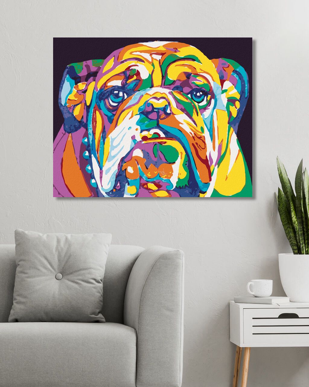 zuty Malování podle čísel - BAREVNÝ BULLDOG - Rozměr: 40x50 cm, Rámování: Varianta: bez rámu a bez vypnutí plátna - obrázek 2