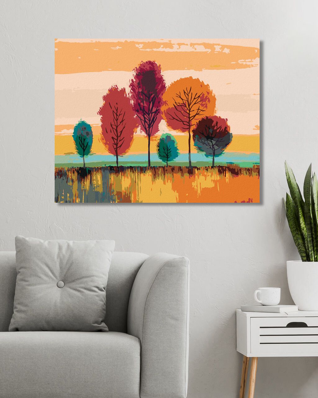 zuty Malování podle čísel - BAREVNÉ STROMY - Rozměr: 40x50 cm, Rámování: Varianta: vypnuté plátno na rám - obrázek 7