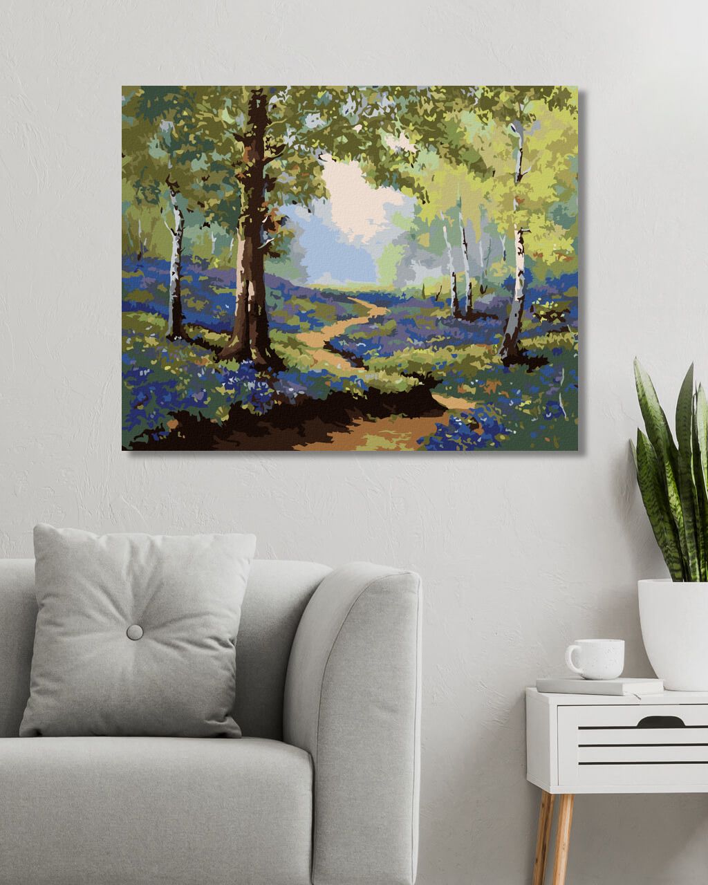 zuty Malování podle čísel - JARNÍ LES S KVĚTINAMI - Rozměr: 40x50 cm, Rámování: Varianta: vypnuté plátno na rám - obrázek 9