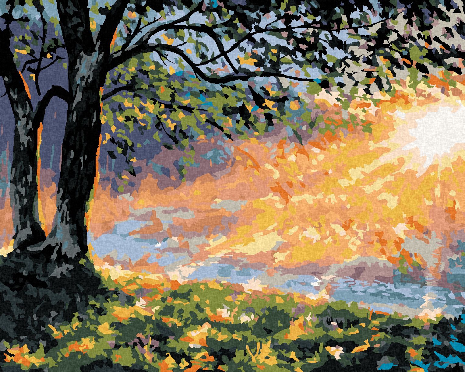 zuty Malování podle čísel - BRZKÉ RÁNO V LESE - Rozměr: 40x50 cm, Rámování: Varianta: bez rámu a bez vypnutí plátna - obrázek 1