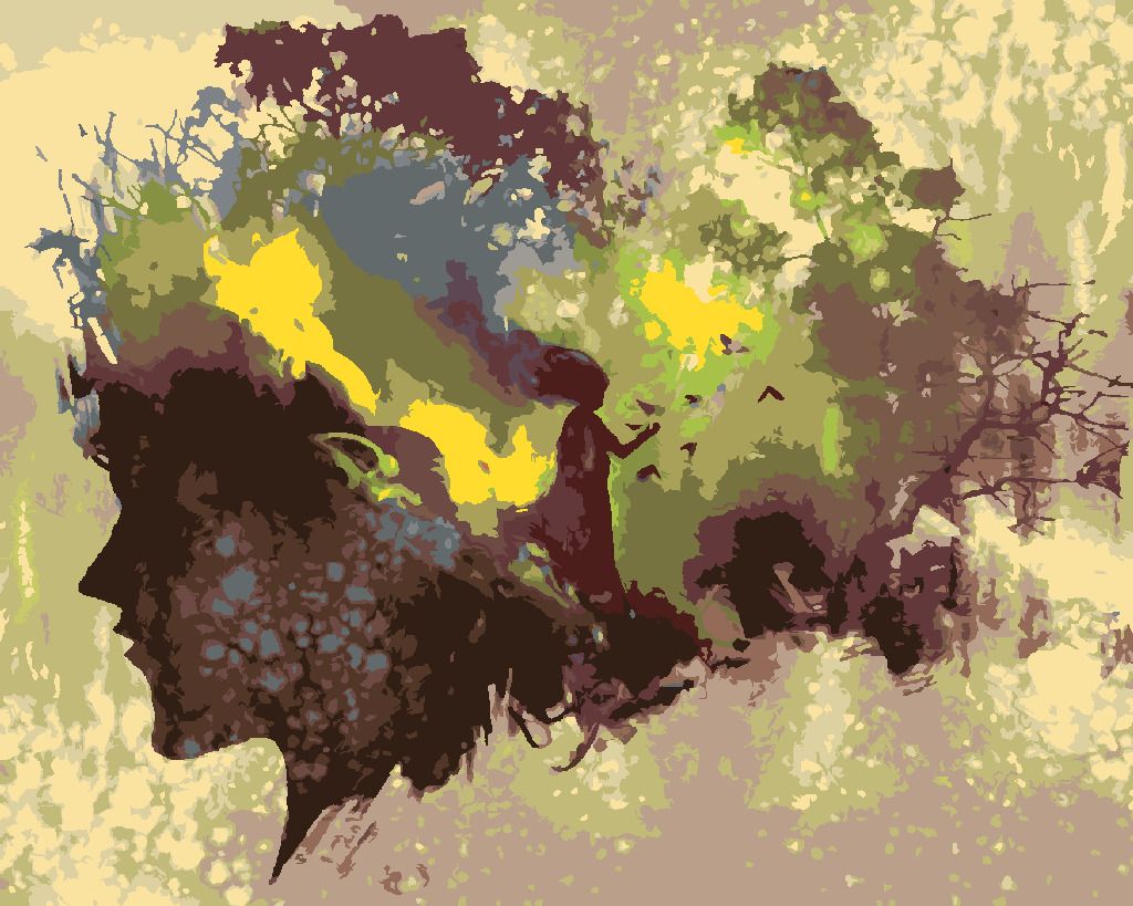 zuty Malování podle čísel - SILUETA ŽENY V LESE - Rozměr: 40x50 cm, Rámování: Varianta: bez rámu a bez vypnutí plátna - obrázek 6