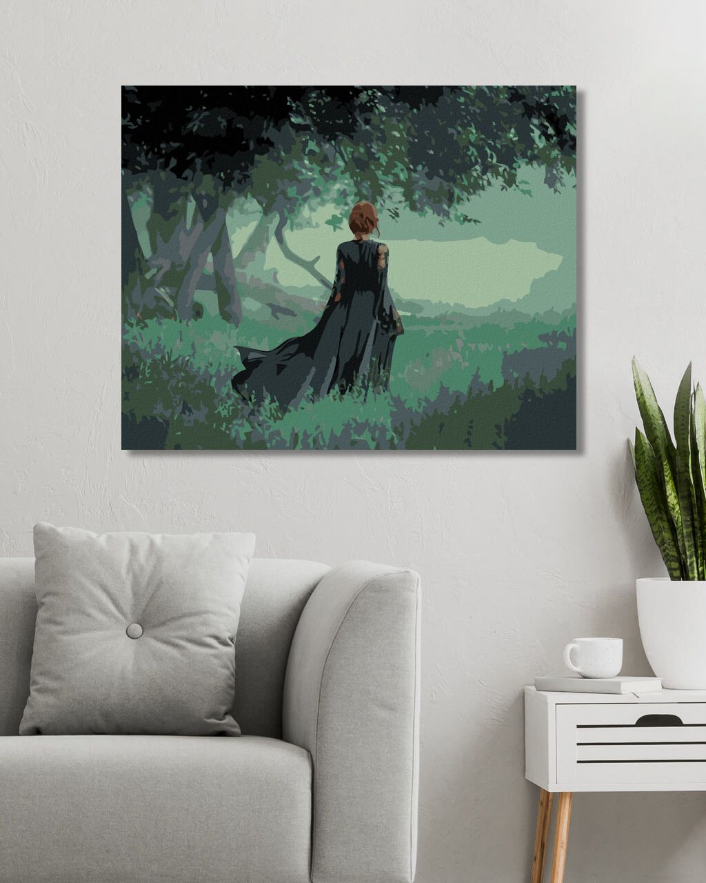 zuty Malování podle čísel - ČARODĚJNICE NA KRAJI TEMNÉHO LESA - Rozměr: 40x50 cm, Rámování: Varianta: bez rámu a bez vypnutí plátna - obrázek 4