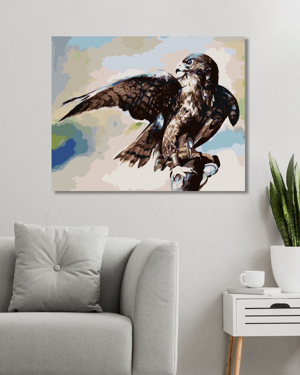 zuty Malování podle čísel - JESTŘÁB V LESE - Rozměr: 40x50 cm, Rámování: Varianta: bez rámu a bez vypnutí plátna - obrázek 7