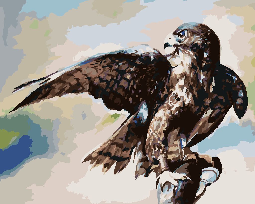 zuty Malování podle čísel - JESTŘÁB V LESE - Rozměr: 40x50 cm, Rámování: Varianta: bez rámu a bez vypnutí plátna - obrázek 10