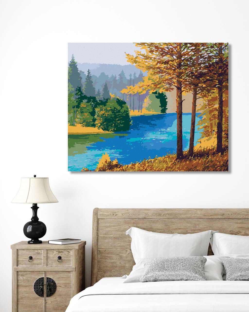 zuty Malování podle čísel - ŘEKA TEKOUCÍ V LESE - Rozměr: 40x50 cm, Rámování: Varianta: bez rámu a bez vypnutí plátna - obrázek 6