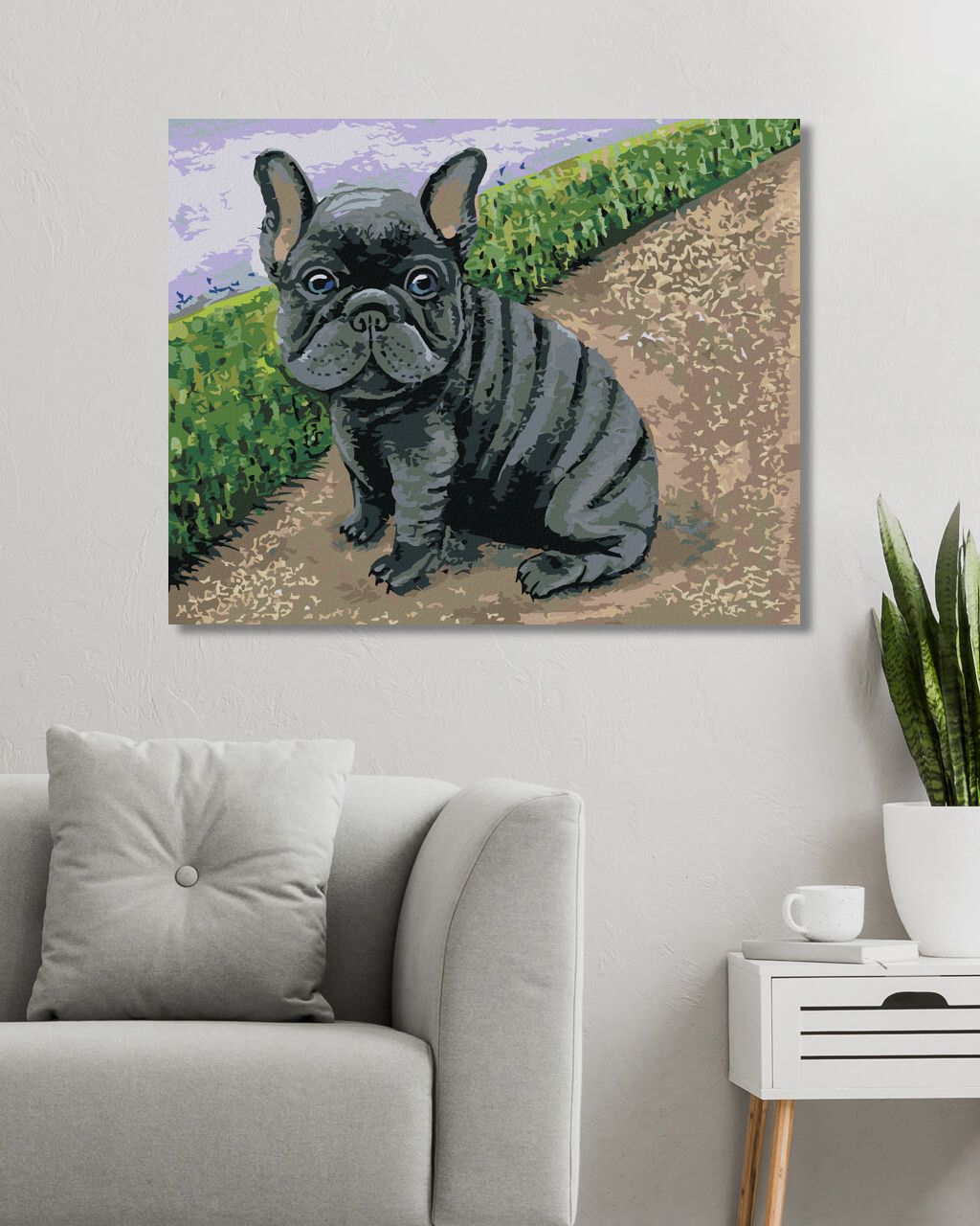 zuty Malování podle čísel - FRANCOUZSKÝ BULDOČEK - Rozměr: 40x50 cm, Rámování: Varianta: bez rámu a bez vypnutí plátna - obrázek 6