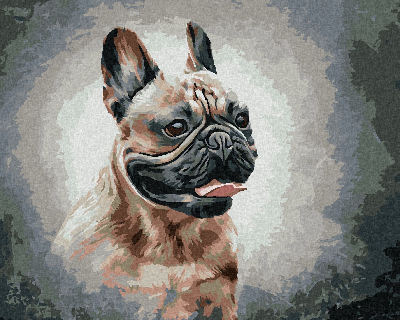 zuty Malování podle čísel - ŠŤASTNÝ FRANCOUZSKÝ BULDOČEK - Rozměr: 40x50 cm, Rámování: Varianta: bez rámu a bez vypnutí plátna - obrázek 1