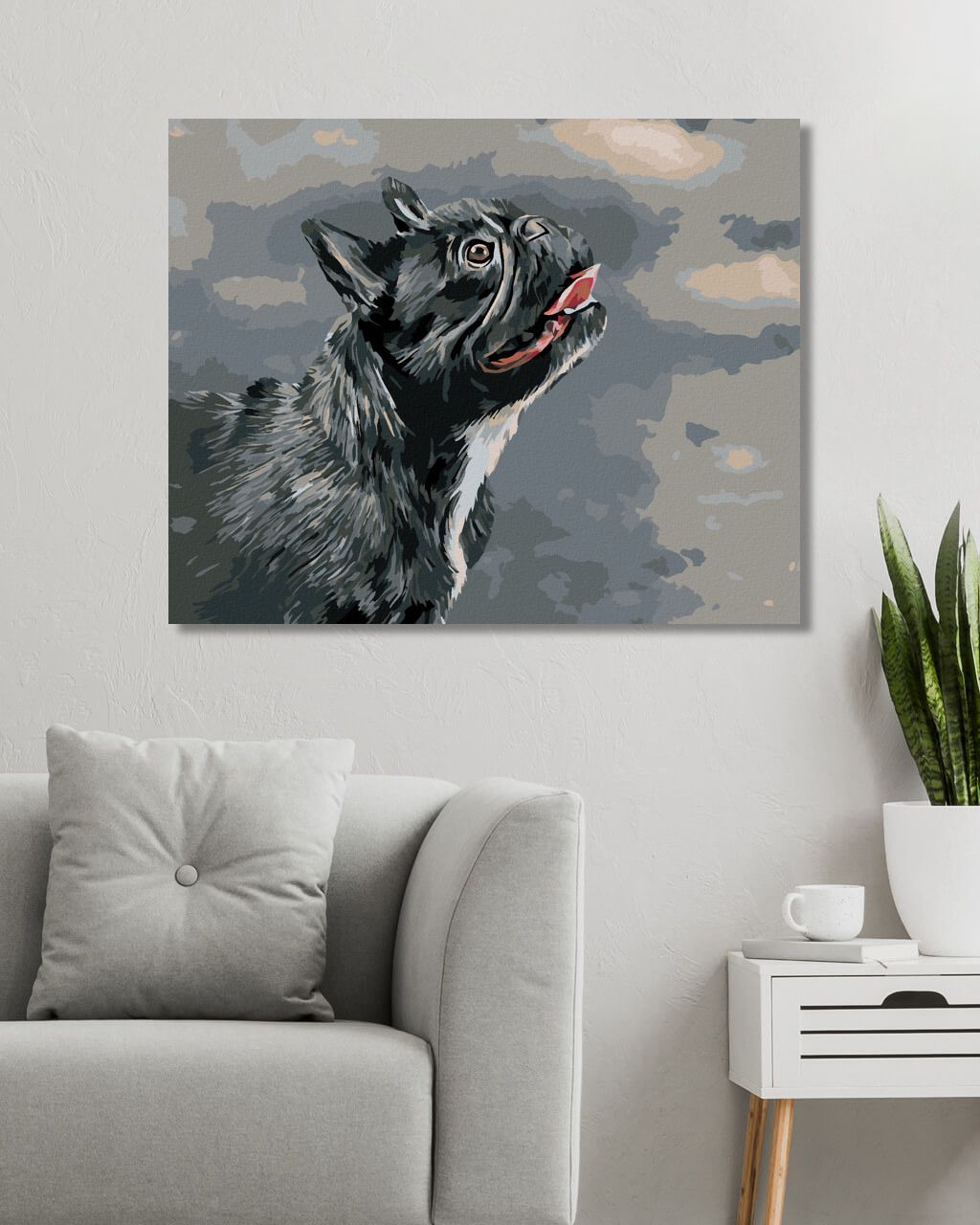 zuty Malování podle čísel - VZHLÍŽEJÍCÍ FRANCOUZSKÝ BULDOČEK - Rozměr: 40x50 cm, Rámování: Varianta: vypnuté plátno na rám - obrázek 9