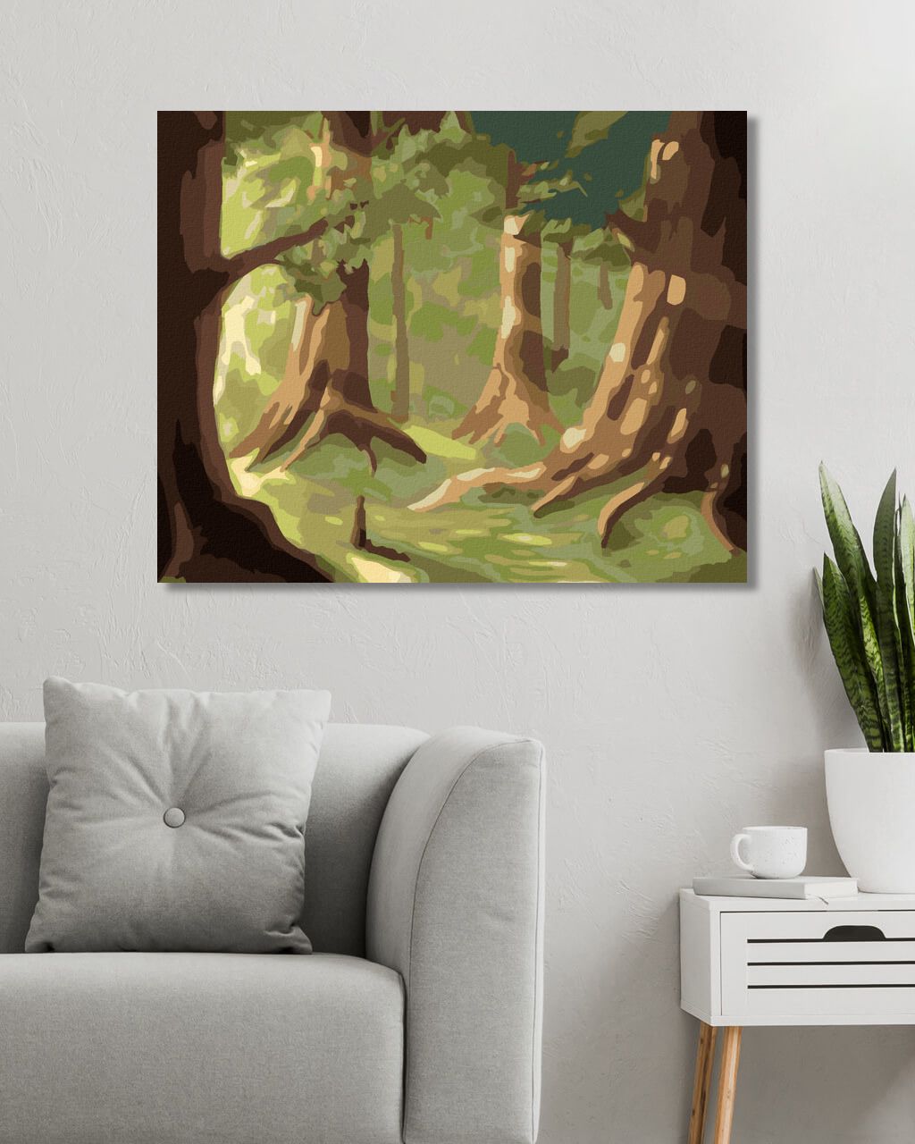 zuty Malování podle čísel - LETNÍ VÁNEK V LESE - Rozměr: 40x50 cm, Rámování: Varianta: vypnuté plátno na rám - obrázek 2