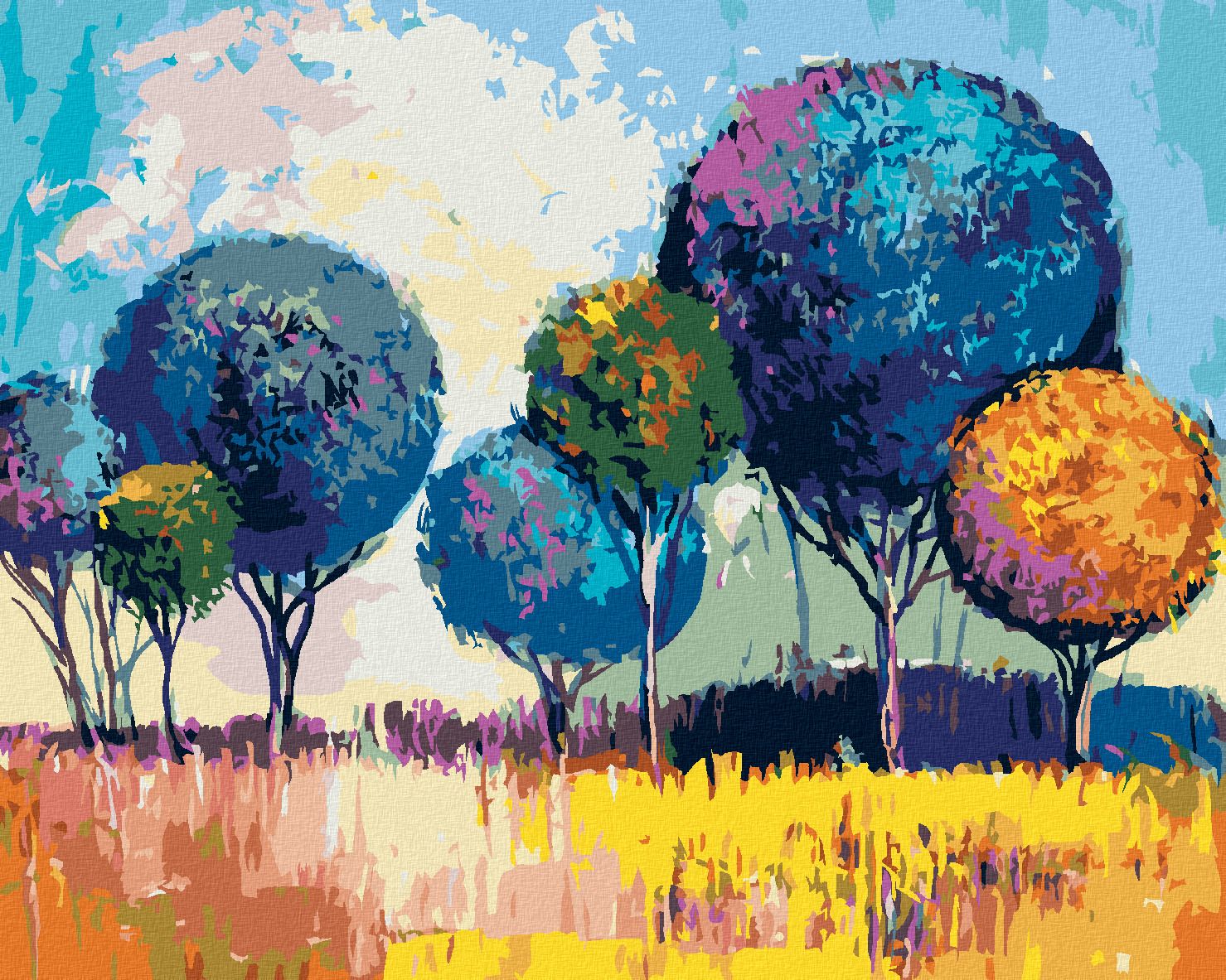 zuty Malování podle čísel - LISTNATÝ LES - Rozměr: 40x50 cm, Rámování: Varianta: bez rámu a bez vypnutí plátna - obrázek 1