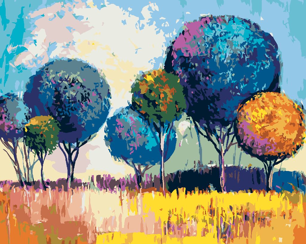 zuty Malování podle čísel - LISTNATÝ LES - Rozměr: 40x50 cm, Rámování: Varianta: bez rámu a bez vypnutí plátna - obrázek 2